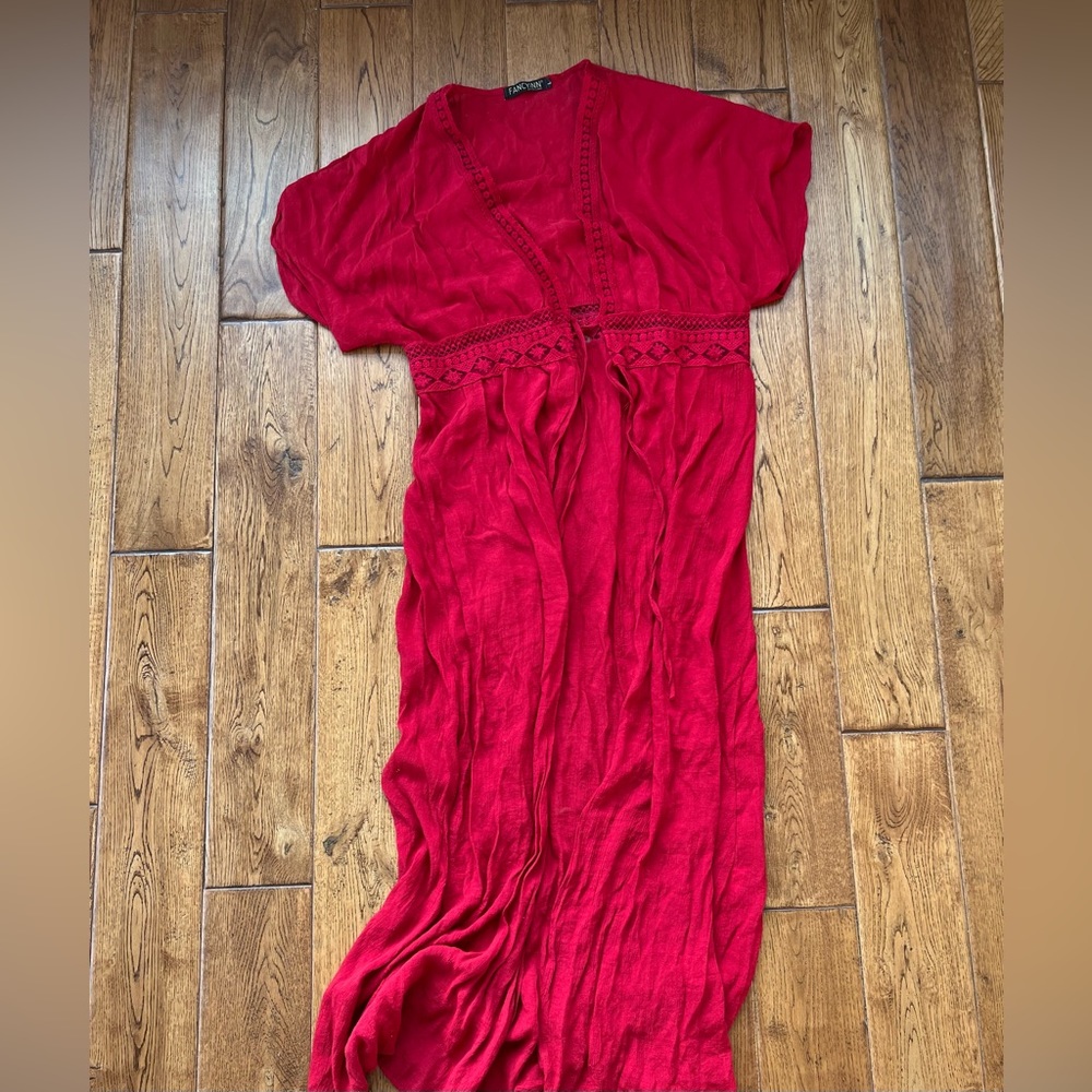 Bathing suit cover-up, red